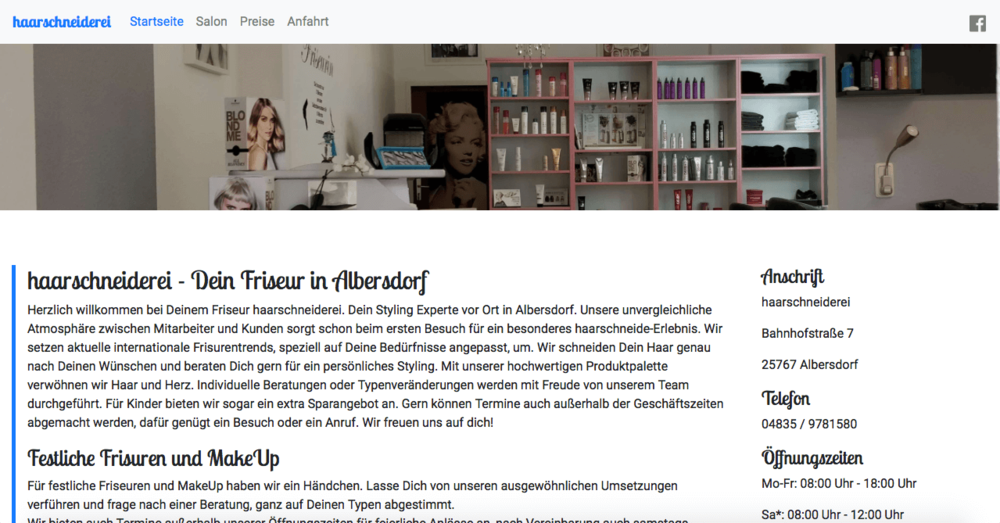 Kopie des ersten Screenshots von friseur-albersdorf.de